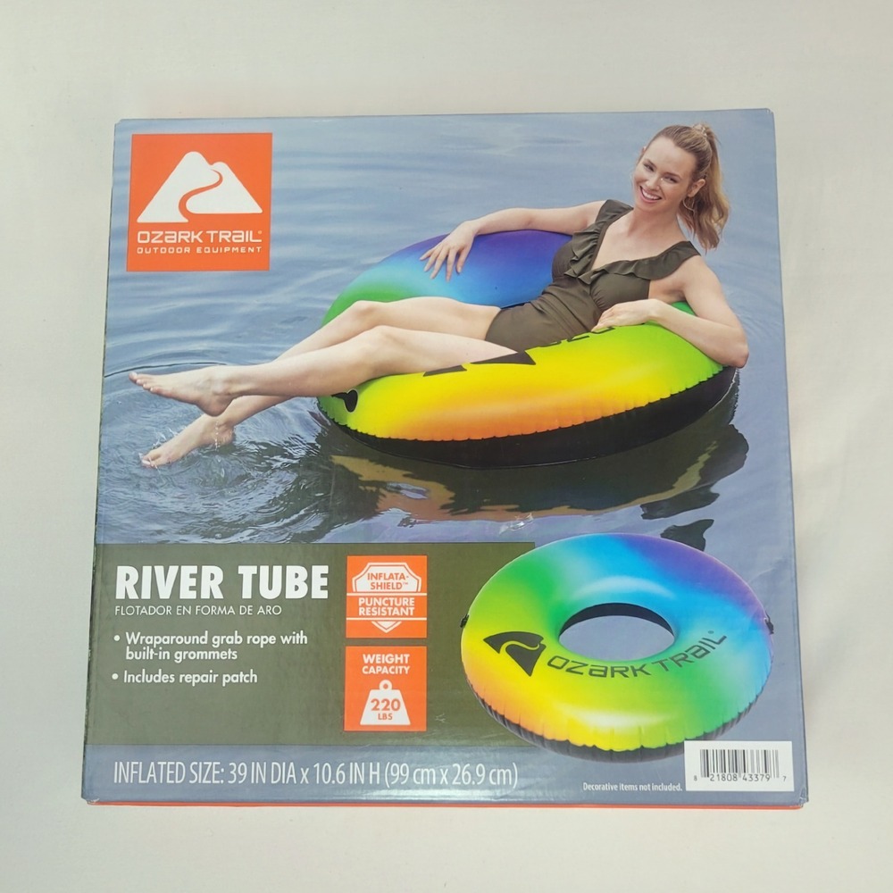 Ozark Trail River Tube Inflatable Rainbow Pool Float 39in NEW